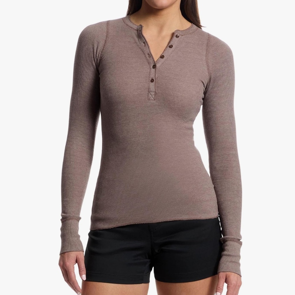 Prana Women's Long Sleeve Henley - Taupe